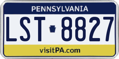 PA license plate LST8827