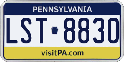 PA license plate LST8830