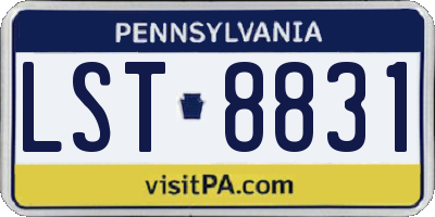 PA license plate LST8831