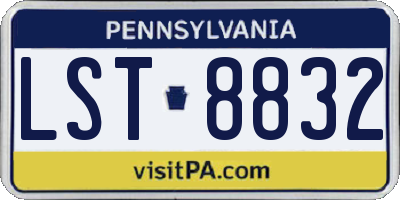PA license plate LST8832