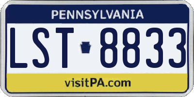 PA license plate LST8833