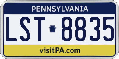 PA license plate LST8835