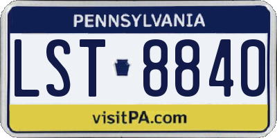 PA license plate LST8840