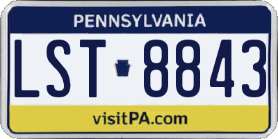 PA license plate LST8843