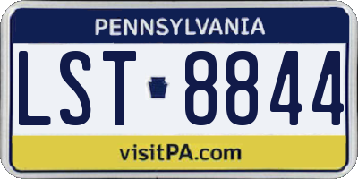 PA license plate LST8844
