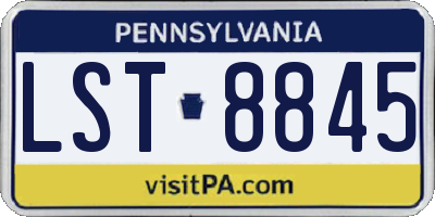 PA license plate LST8845