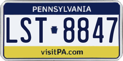 PA license plate LST8847