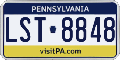 PA license plate LST8848