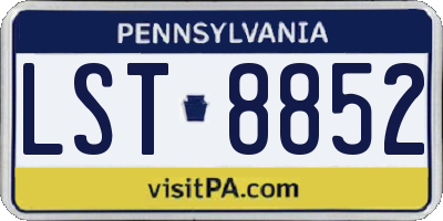 PA license plate LST8852