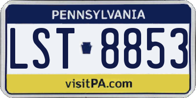 PA license plate LST8853