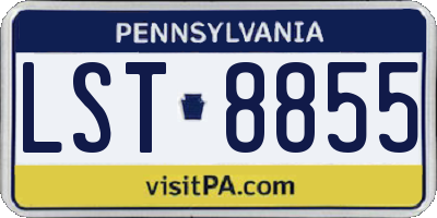 PA license plate LST8855