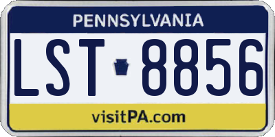 PA license plate LST8856
