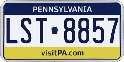PA license plate LST8857