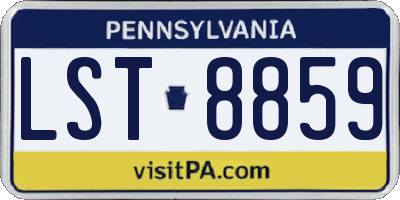 PA license plate LST8859