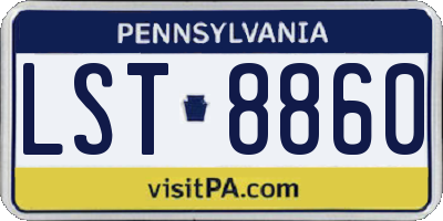 PA license plate LST8860