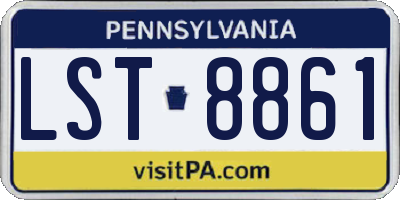 PA license plate LST8861