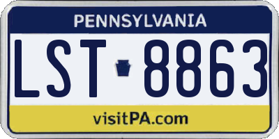 PA license plate LST8863
