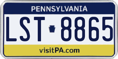 PA license plate LST8865