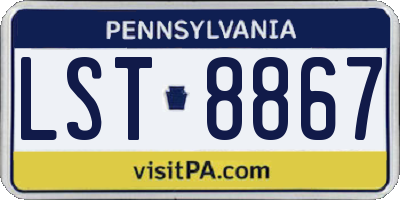 PA license plate LST8867