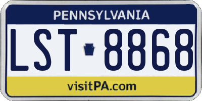 PA license plate LST8868