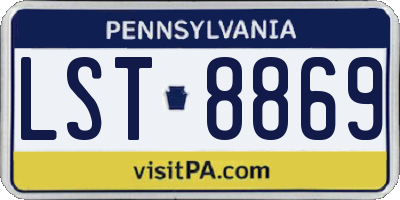 PA license plate LST8869