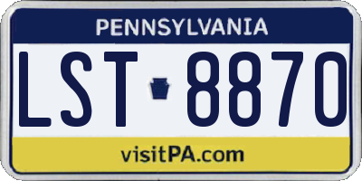 PA license plate LST8870
