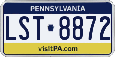 PA license plate LST8872