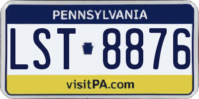 PA license plate LST8876