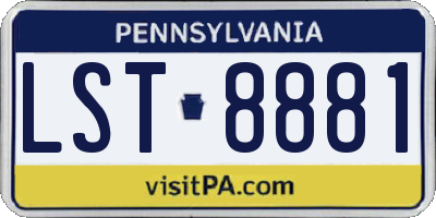 PA license plate LST8881