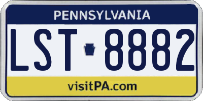 PA license plate LST8882