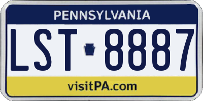 PA license plate LST8887