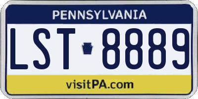 PA license plate LST8889