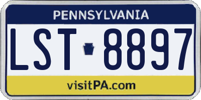 PA license plate LST8897