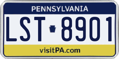 PA license plate LST8901