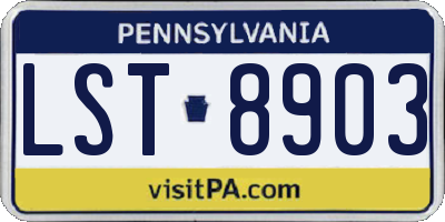 PA license plate LST8903