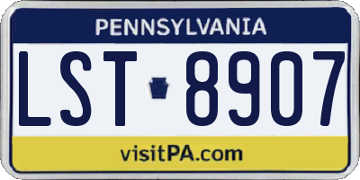 PA license plate LST8907