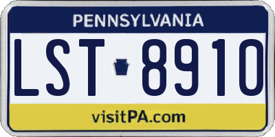PA license plate LST8910
