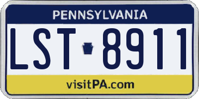 PA license plate LST8911