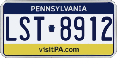 PA license plate LST8912