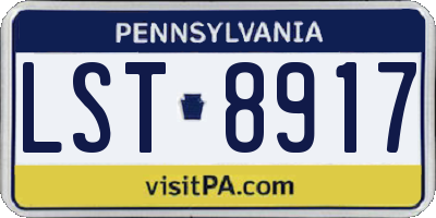 PA license plate LST8917