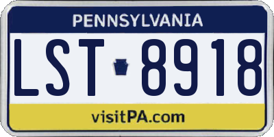 PA license plate LST8918
