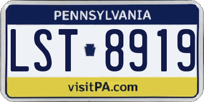 PA license plate LST8919