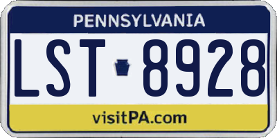PA license plate LST8928