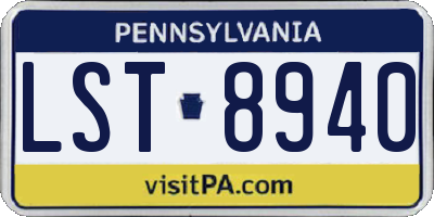PA license plate LST8940