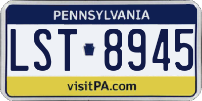 PA license plate LST8945
