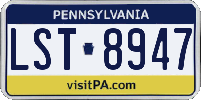 PA license plate LST8947