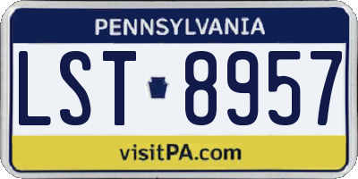 PA license plate LST8957