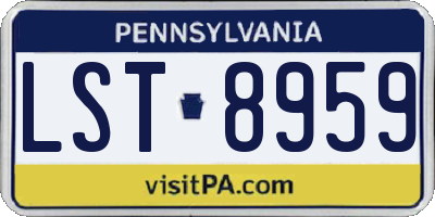 PA license plate LST8959