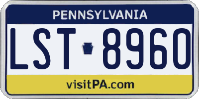 PA license plate LST8960