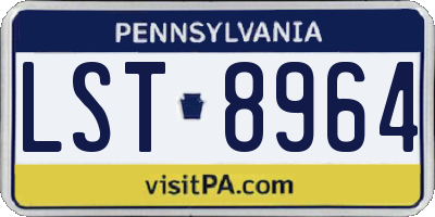 PA license plate LST8964